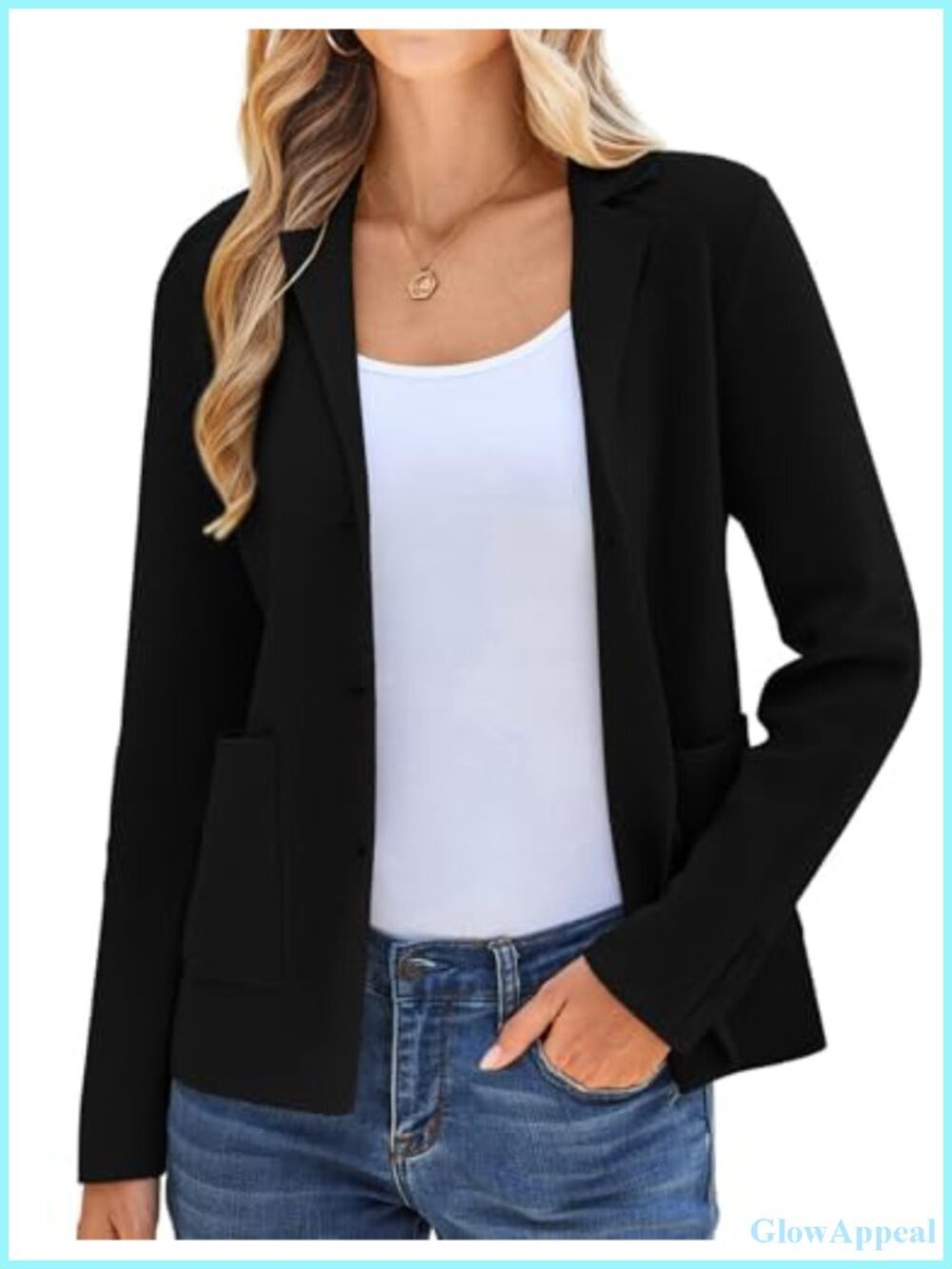 KANCY KOLE Viscose Blend Knit Blazer Casual Business Stretch Wrinkle-Resistant